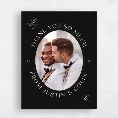 Black Wedding Thank You - Cortona Photo
