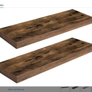 HOOBRO Floating Shelves for Wall, Wall Mounted Shelf Set of 2, 23.6" Hanging Shelf with Invisible Brackets, for Wall in Bathroom, Bedroom, Toilet, Kitchen, Living Room, Office, Rustic Brown BF60BJ01