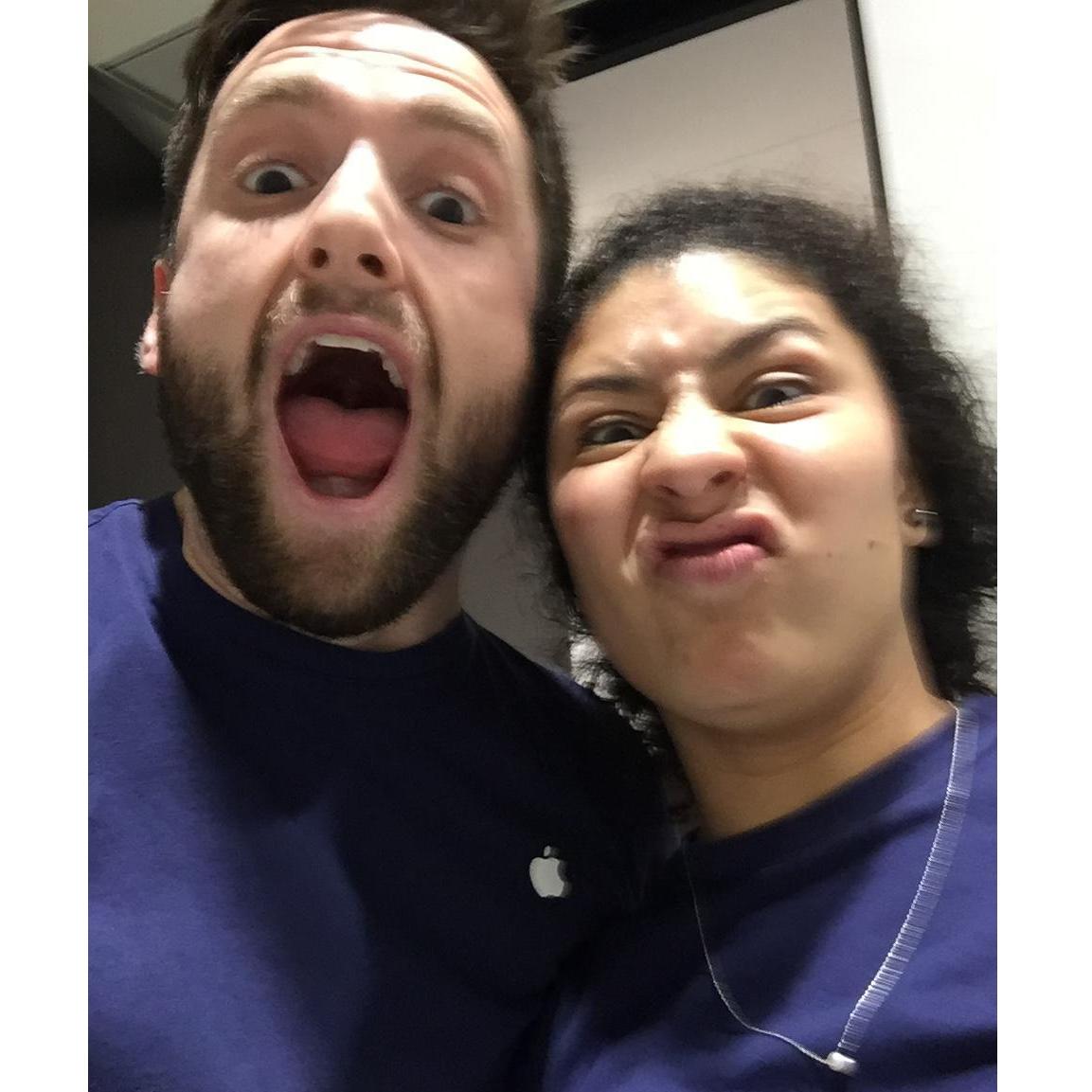 Working together at Apple.