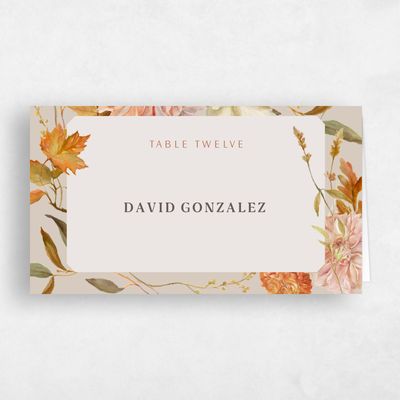 Beige Wedding Place Card - Lysete