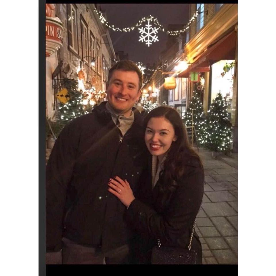 The night we got engaged in Quebec City!