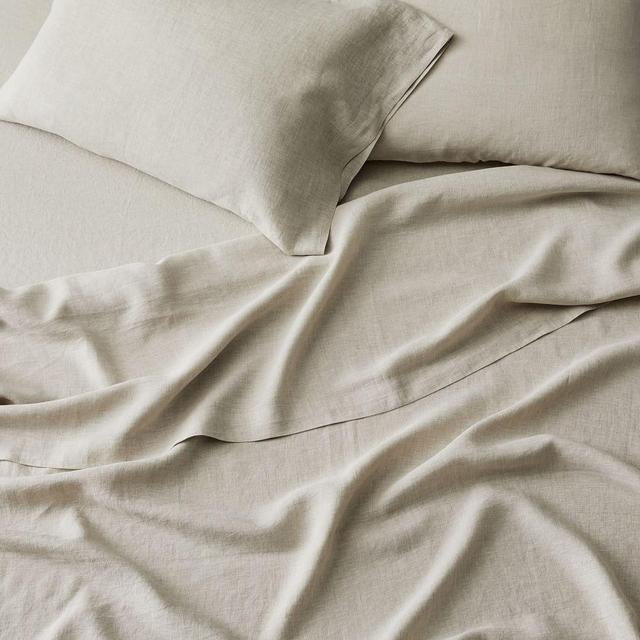 European Flax Linen Sheet Set, Queen, Natural Flax