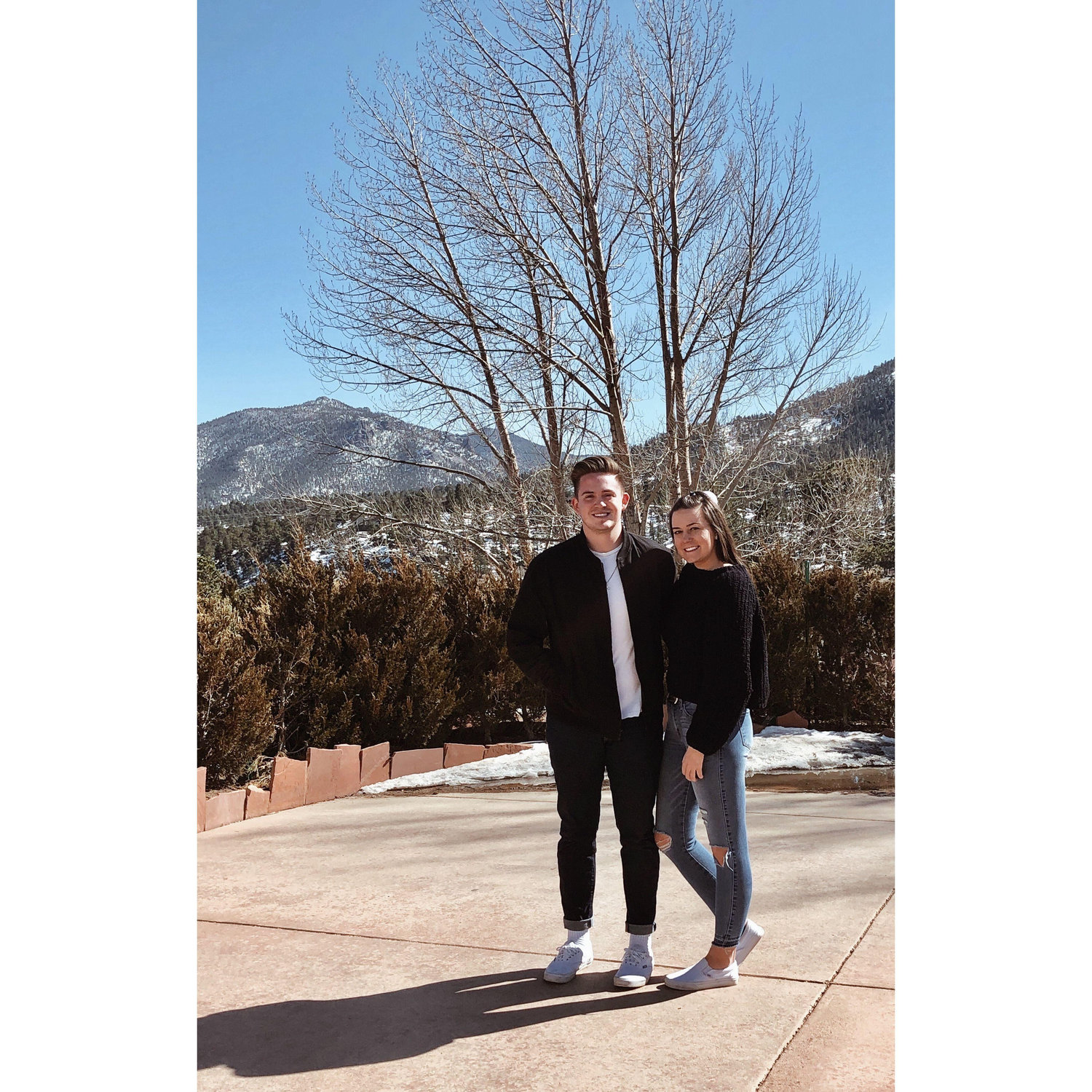 One of our first dates after we started dating! Emma took Chase to Estes Park for his birthday to ride horses...in March. Needless to say, riding horses with snow and ice was not something Chase was prepared for while on his first horse!