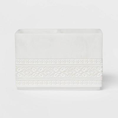 Carved Alabaster Resin Vanity Organizer White - Threshold™