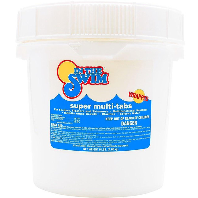 In The Swim 3 inch 5-in-1 Super Multi-Tabs – Swimming Pool Sanitizer – Chlorine - Algaecide - Stabilizer - Clarifier - 9 Pounds