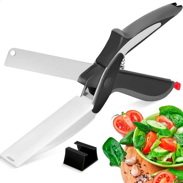 Kitchen Scissor Smart Cutting Board Knife - Kitchen Scissors Quick Vegetable Cutter Knife Vegetable Chopper - Fruit Cutter Tools Vegetable Slicer Food Chopper Knife and Cutting Board Set