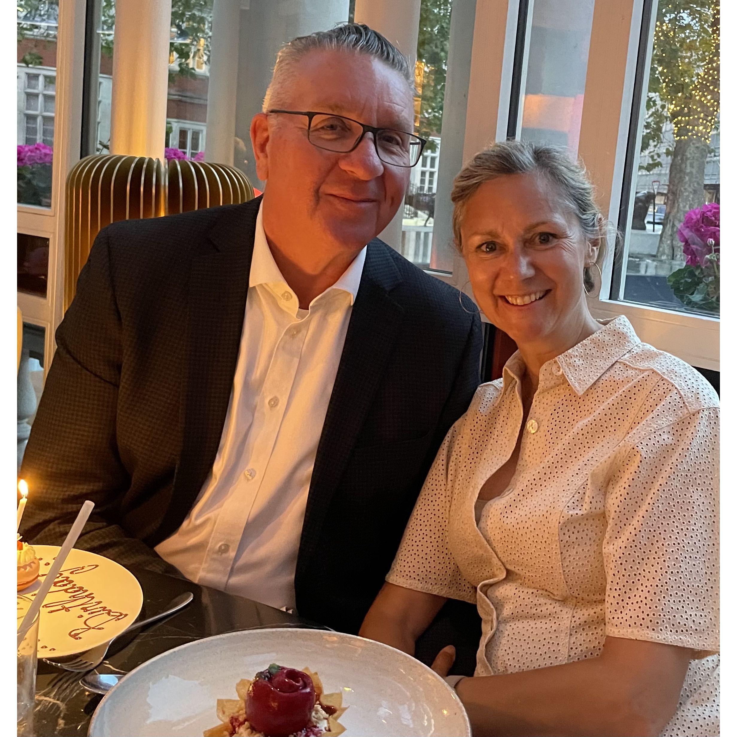 Celebrating Jim's birthday in London. A wonderful day!