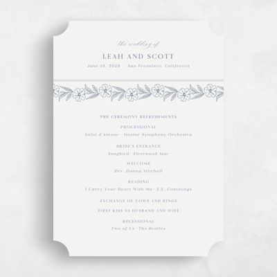 Blue Ticket Wedding Program - Artura