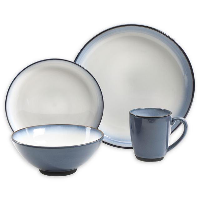 Gibson Elite Serene Fountain 16-Piece Dinnerware Set in Blue