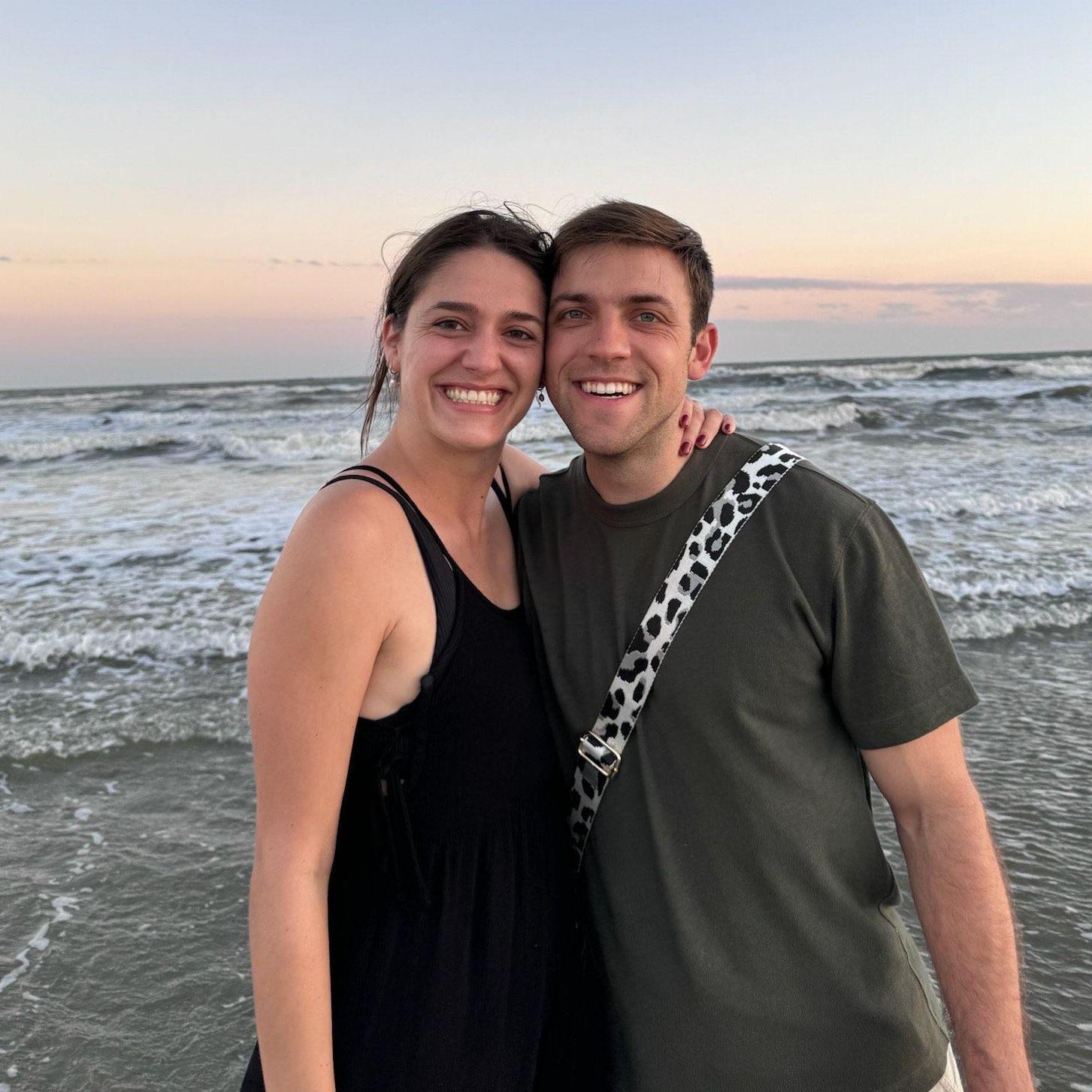 Walking along the beach at Folly Island in Charleston, SC