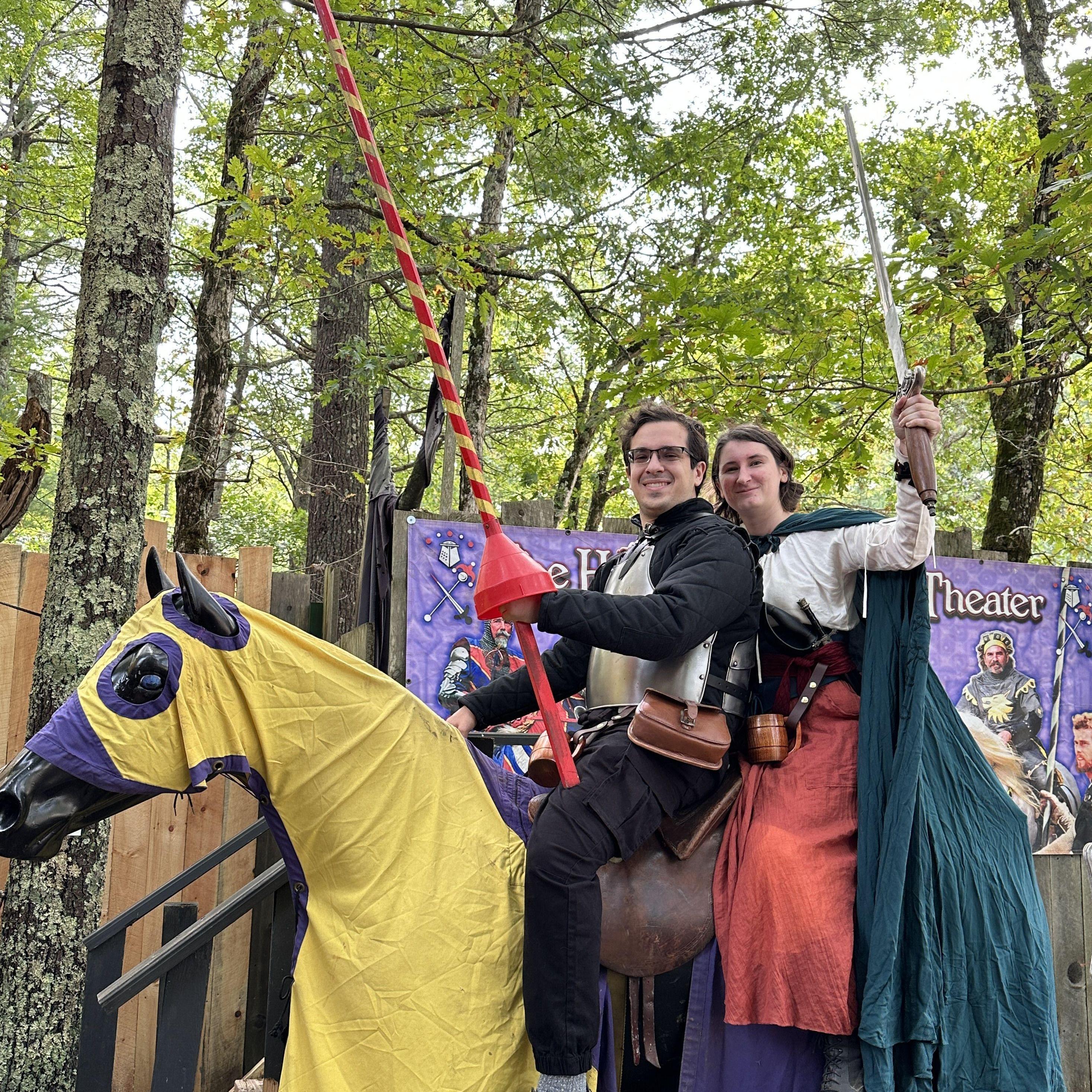 Do we not embody the noble knight and lady of anachronistic times long past? And Lo! Did we not ride into battle atop yon fiberglass steed?
