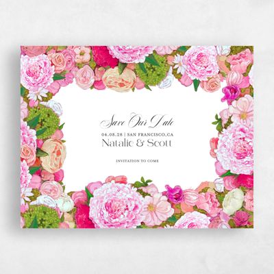 Pink Wedding Save the Date - Horto Landscape