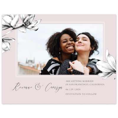 Pink Spring Wedding Digital Save the Date - Novela Photo