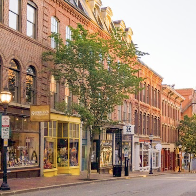 Exchange Street is a main commercial thoroughfare in the Old Port district of Portland, Maine.