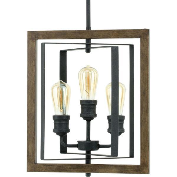 Palermo Grove 14 in. 3-Light Gilded Iron Pendant