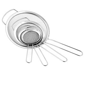 U.S. Kitchen Supply - Set of 4 Premium Quality Fine Mesh Stainless Steel Strainers with Wide Resting Ear Design - 3", 4", 5.5" and 8" Sizes
