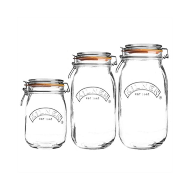 Kilner Set of 3 Round Clip Top Jars