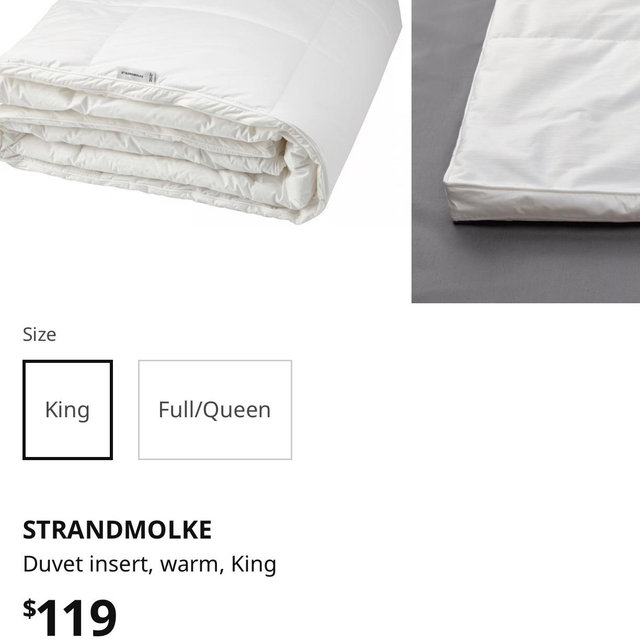 Ikea King Strandmolke Duvet Insert