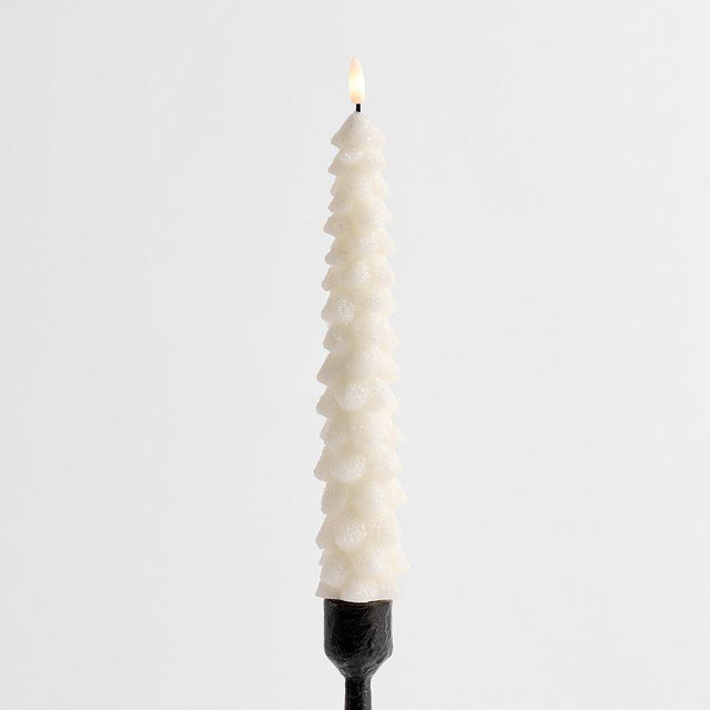Tree Flameless Taper: Snowy White: 11" Single