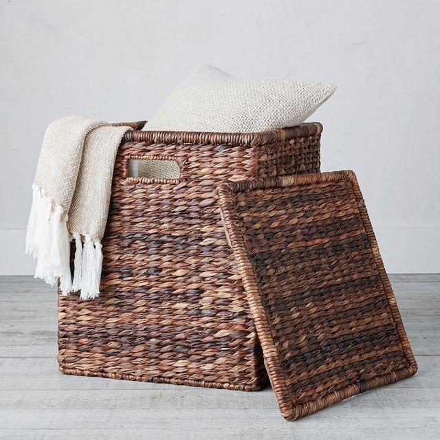 Havana Lidded Square Basket, Oversized