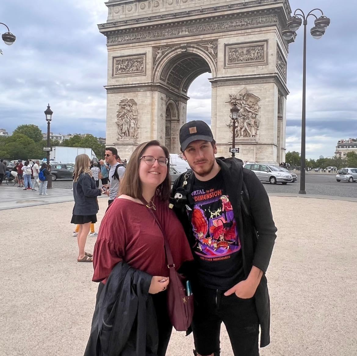 Sammie and Cooper in France ( Cooper was under the weather )