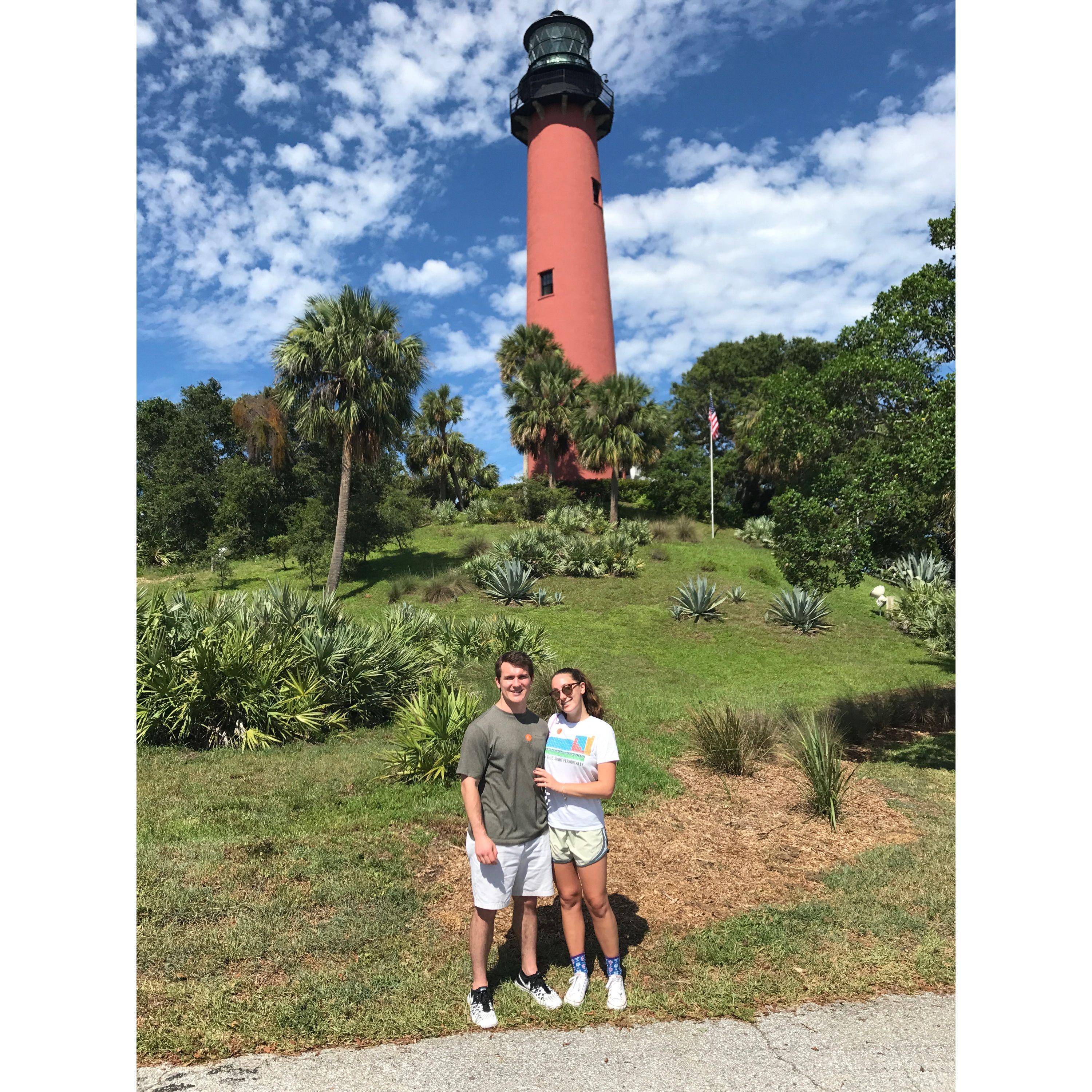 Visiting the Jupiter Lighthouse during Connor's first trip to West Palm Beach