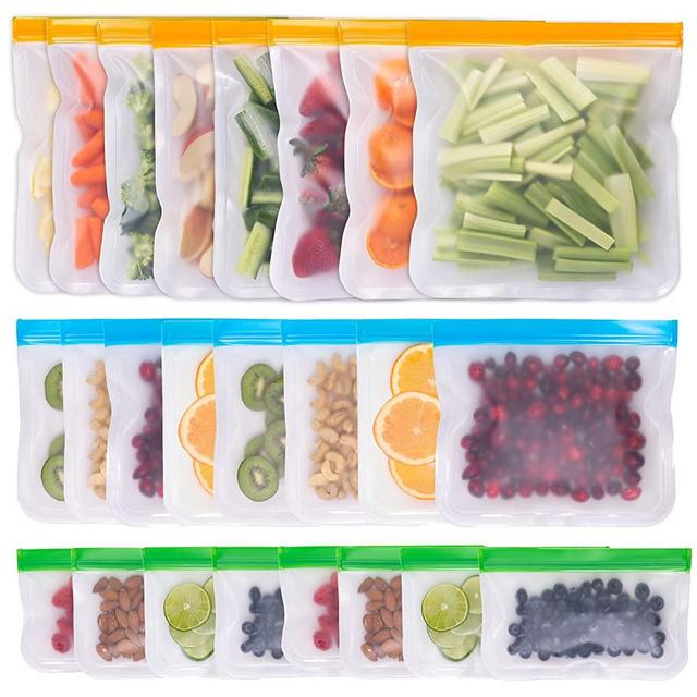 Greenzla Reusable Storage Bags 12 Pack BPA FREE Freezer Bags 4 Reusable  Gallon Bags, 4 Reusable Sandwich Bags & 4 Reusable Snack Bags 