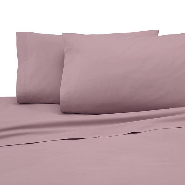 Martex Cotton Rich Bed Sheet Set - Brushed Cotton Blend, Super Soft Finish, Wrinkle Resistant, Quick Drying, Bedroom, Guest Room - 4-Piece Queen Set, Dusty Rose