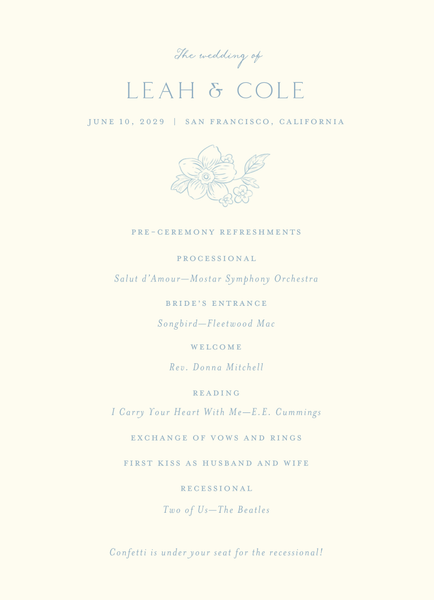 Selindra | Dusty Blue | Zola Wedding Programs
