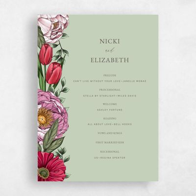 Sweet Sage, Green Wedding Program - Granger