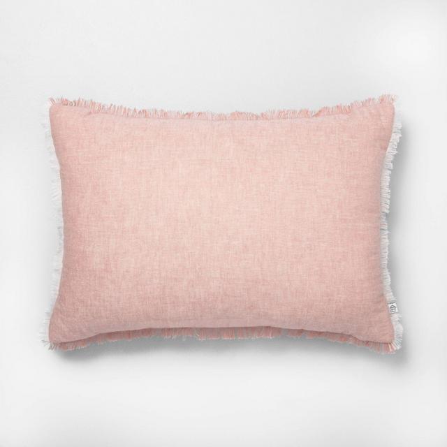 14x20 Fringe Throw Pillow Rose Gold - Hearth & Hand™ with Magnolia