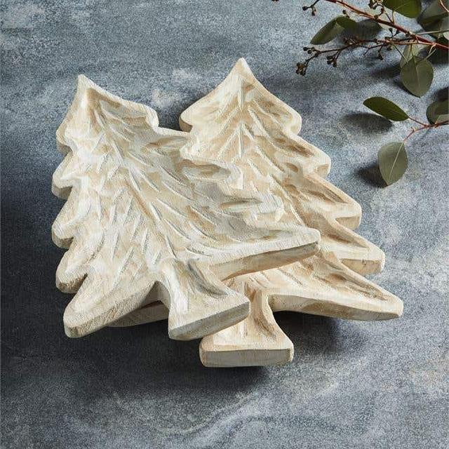 Wood Christmas Tree Tray Set