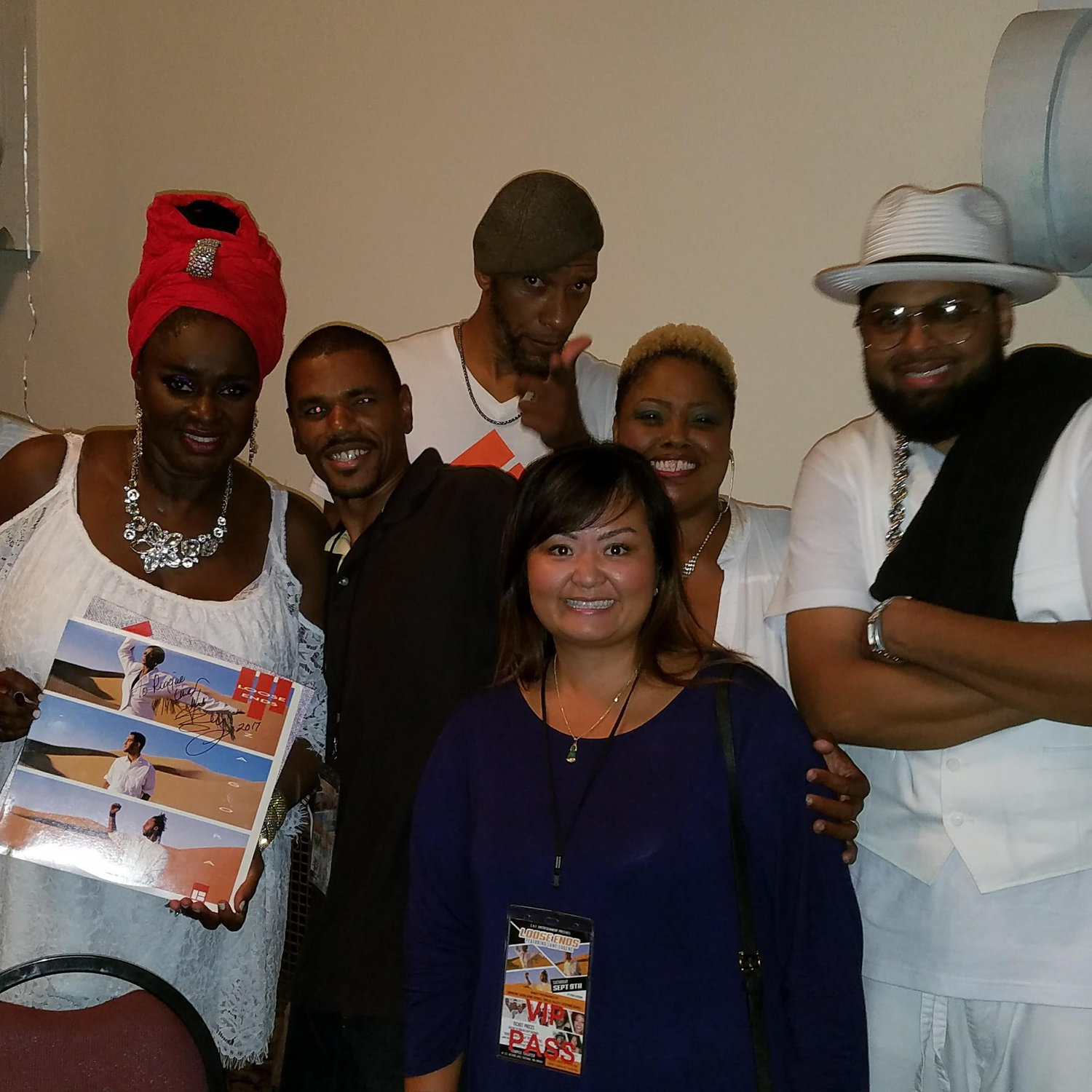 Reggie was so excited when he got to meet Jane Eugene from Loose Ends. That was a great concert!