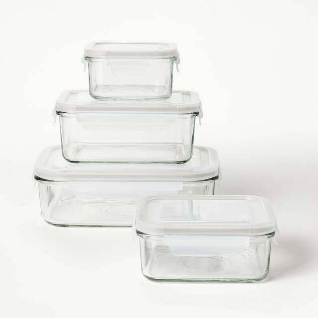 8pc Glass Food Storage Container Set Clear - Figmint™