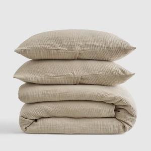 Organic Cotton Gauze Duvet Cover Set - Dune, King/Cal King