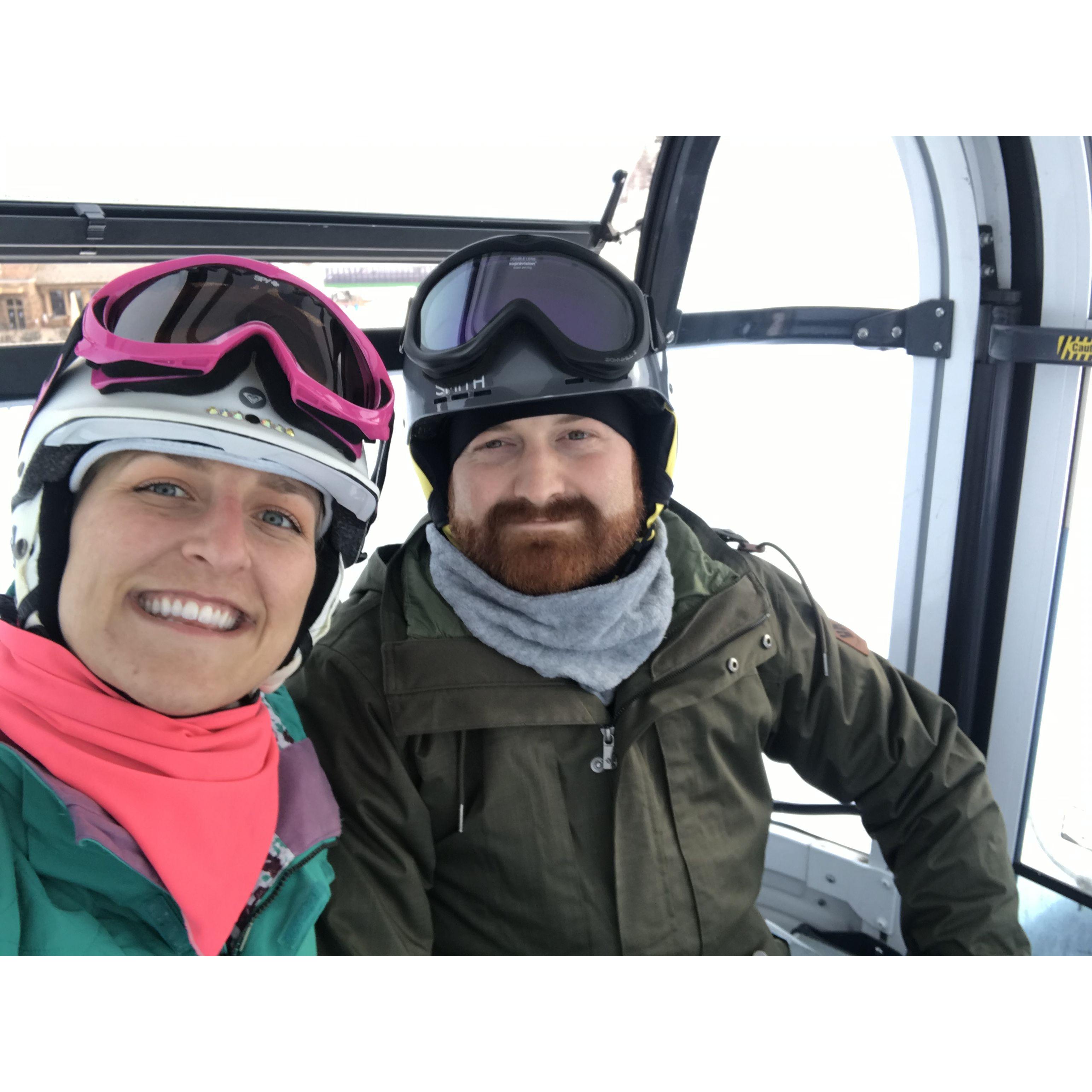 Troy’s first time snowboarding. Powder Mountain, Ut. Winter 2019