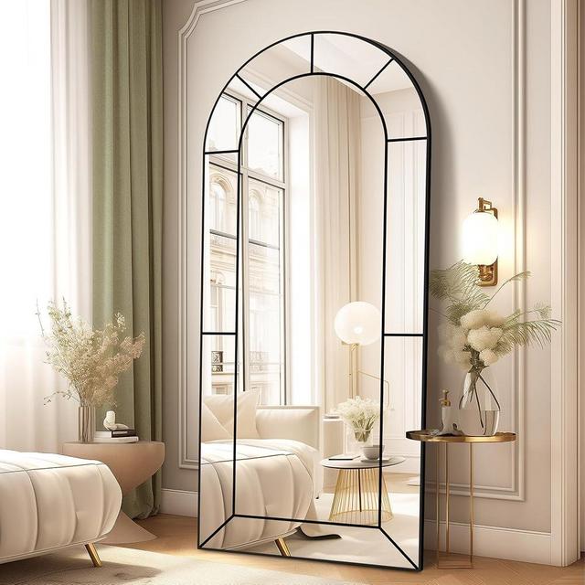 Wall Mirror,Full Length Floor, Window Pane for Living Room Decor, Decorative Wall Art, Large Wall for Bedroom, Hallway, Living Room Arch-65"X28"