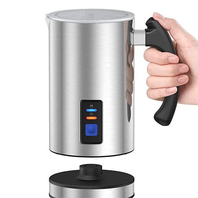 Milk Frother RATRSO, Electric Hot & Cold Froth Maker, Milk Warmer Coffee Frother with Strix Temperature Controls, Auto Shut-Off, Non-Stick Interior for Coffee, Latte, Hot Milk, Cappuccino, Macchiato