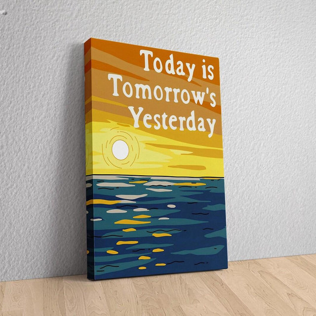 Funny Bob’s Burgers Quote Canvas Poster – Today Is Tomorrow’s Yesterday Wall Art – Sitcom Motivational Print – Retro Cartoon Room Decor