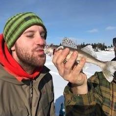 Dexter likes to kiss fish
