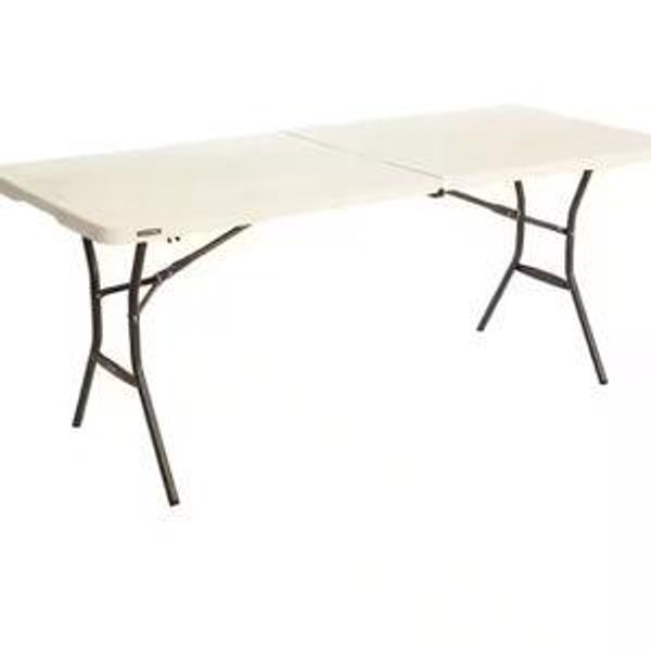 6 ft. Fold-in-Half Table: Almond