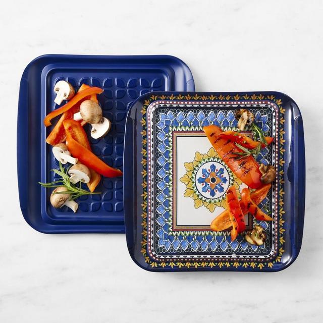 Williams Sonoma Sicily Blue Small Prep Tray, Set of 2