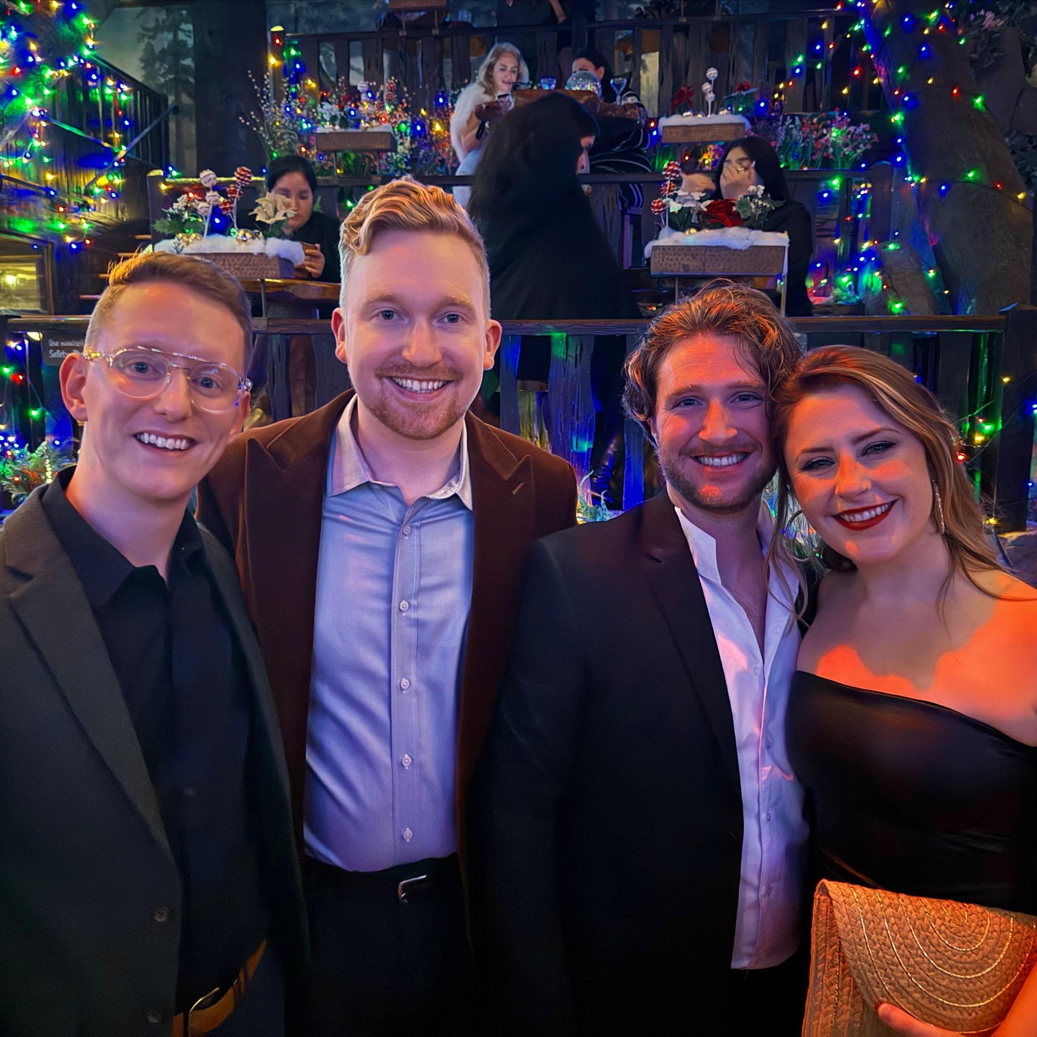 Michael, Josh, Conor, and Mandy celebrating NYE in style
