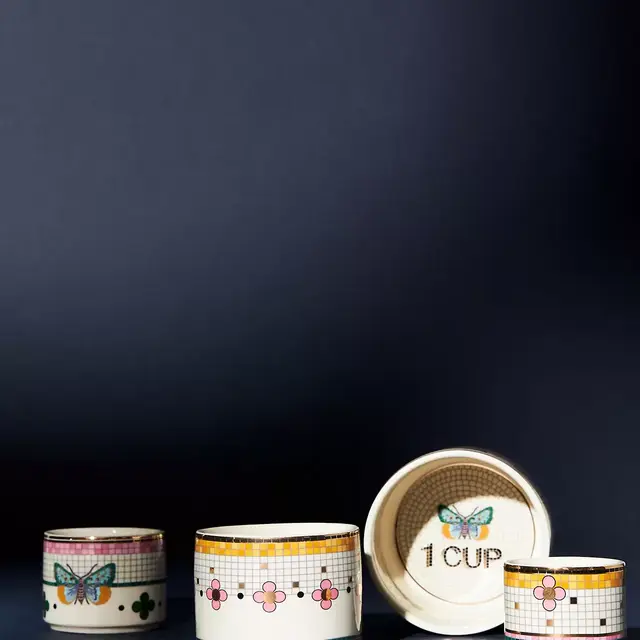 Bistro Garden Tile Measuring Cups, Set of 4