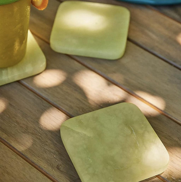 Dyed Alabaster Square Coasters, Set of 4