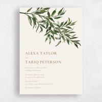 Beige Wedding Invitation - Keely Portrait