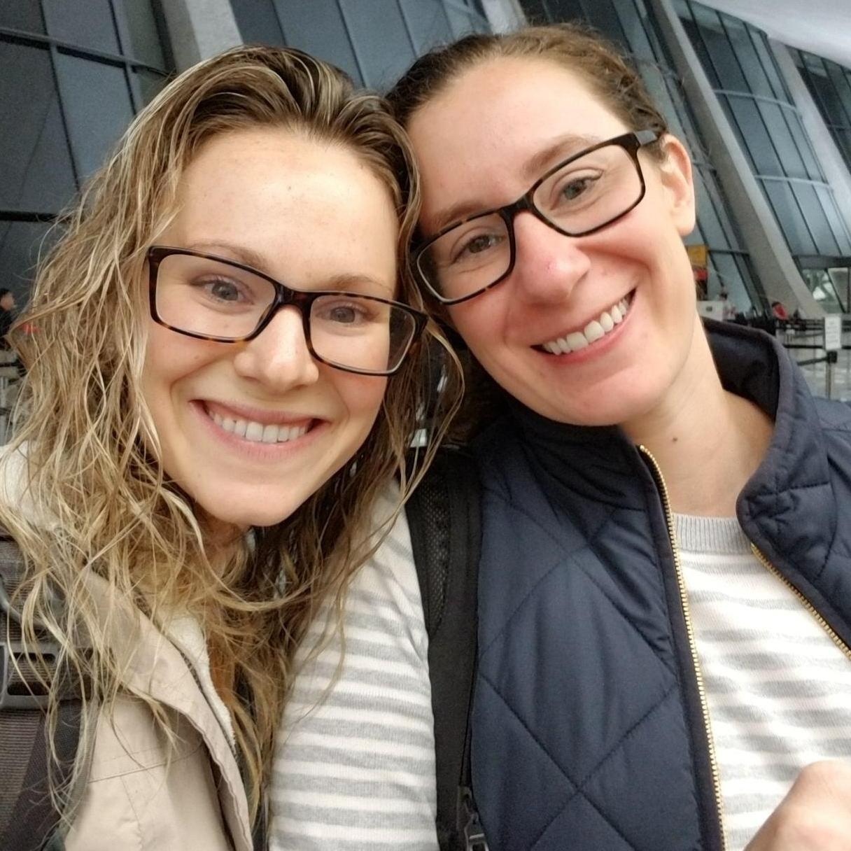 Little did we know, we were running late to our first international flight together. Alisha got us on the plane!