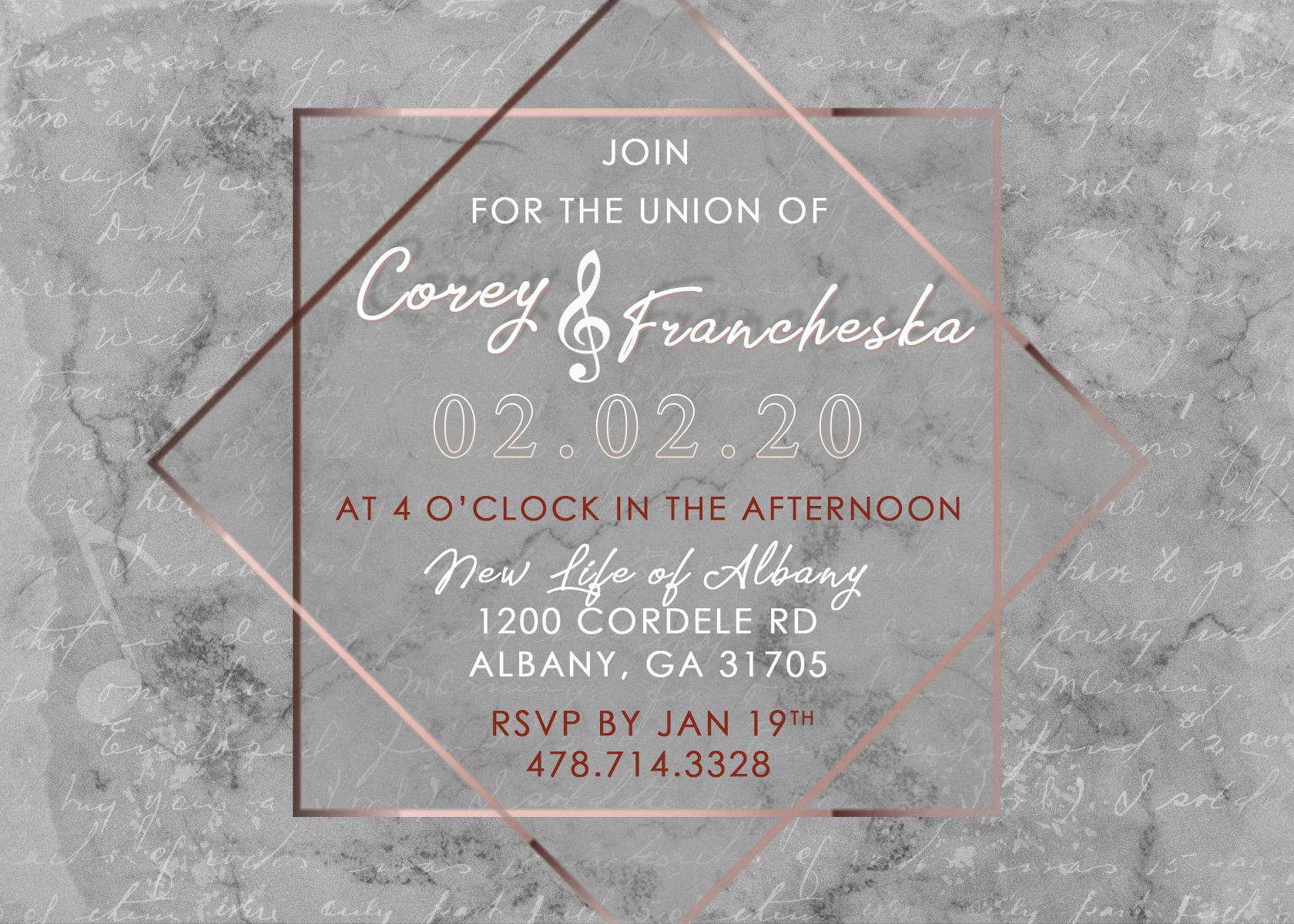 The Wedding Website of Francheska Smith and Corey Dixon