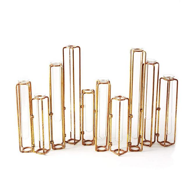 Two's Company Tozai Home Lavoisier Hinged Flower Vases,Set of 10