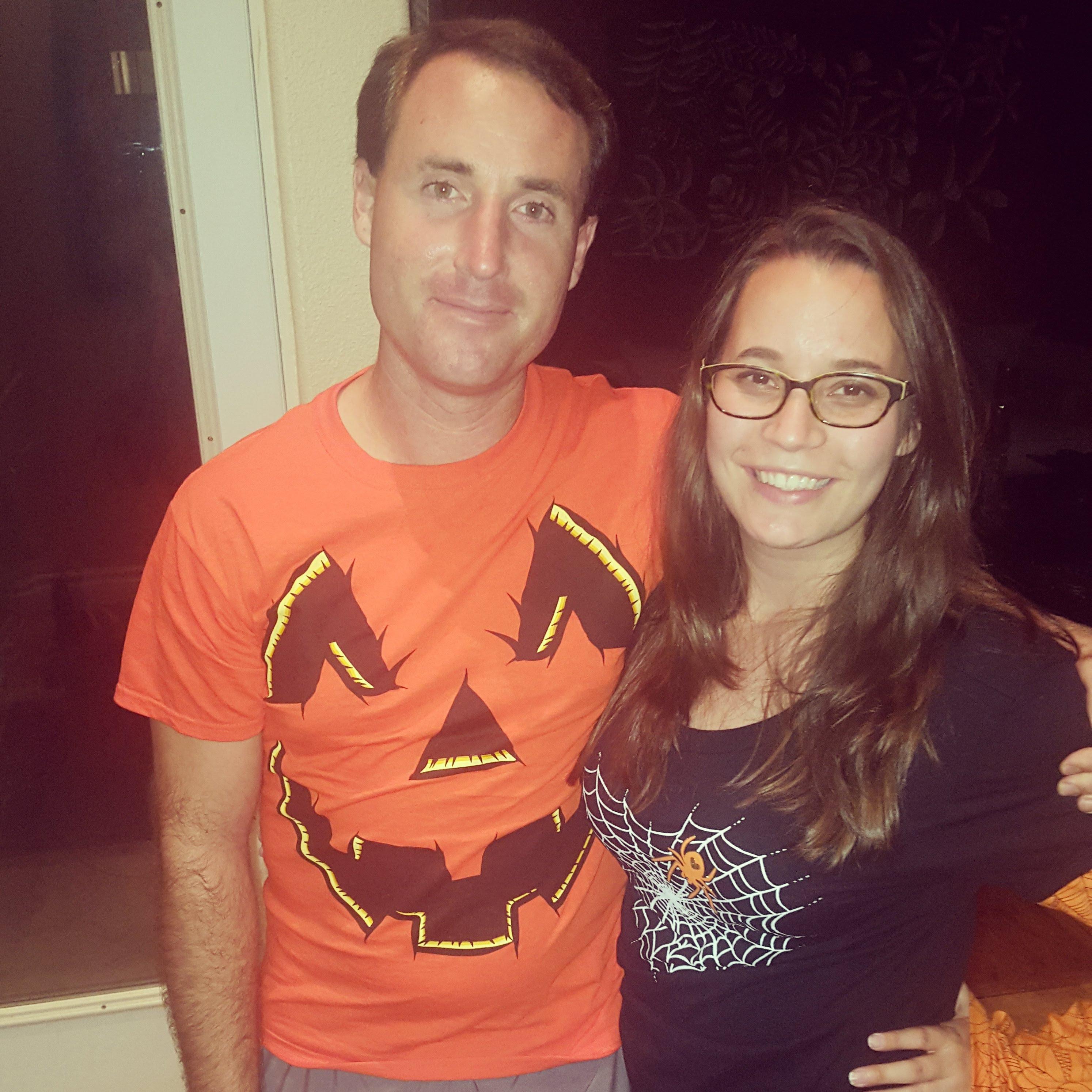 Celebrating Tita Mimi's birthday with Halloween t shirts!